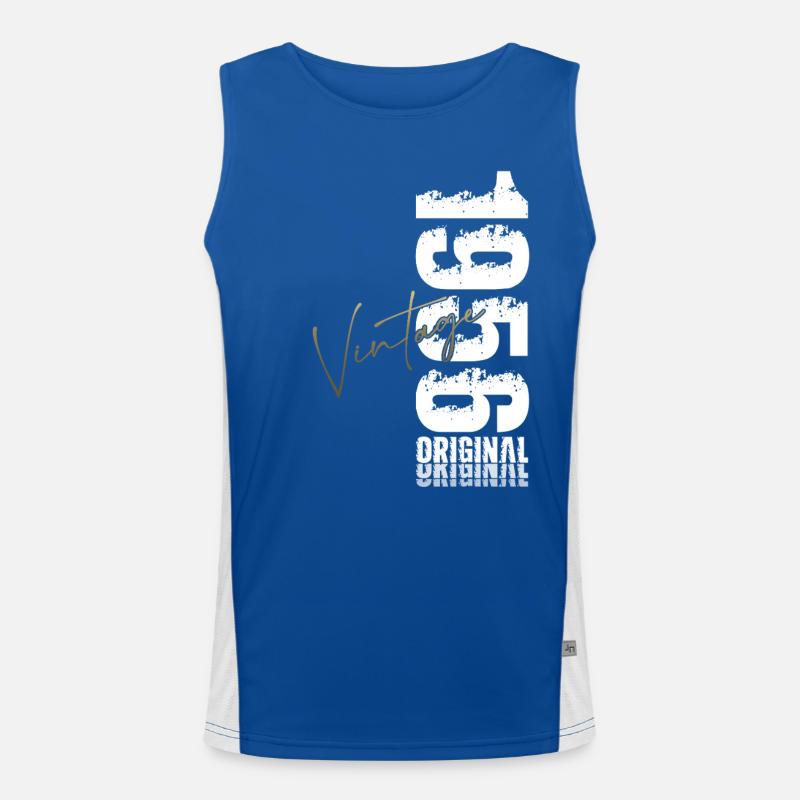 69th Birthday Original Vintage 1956 Men's Functional Contrast Tank Top 
