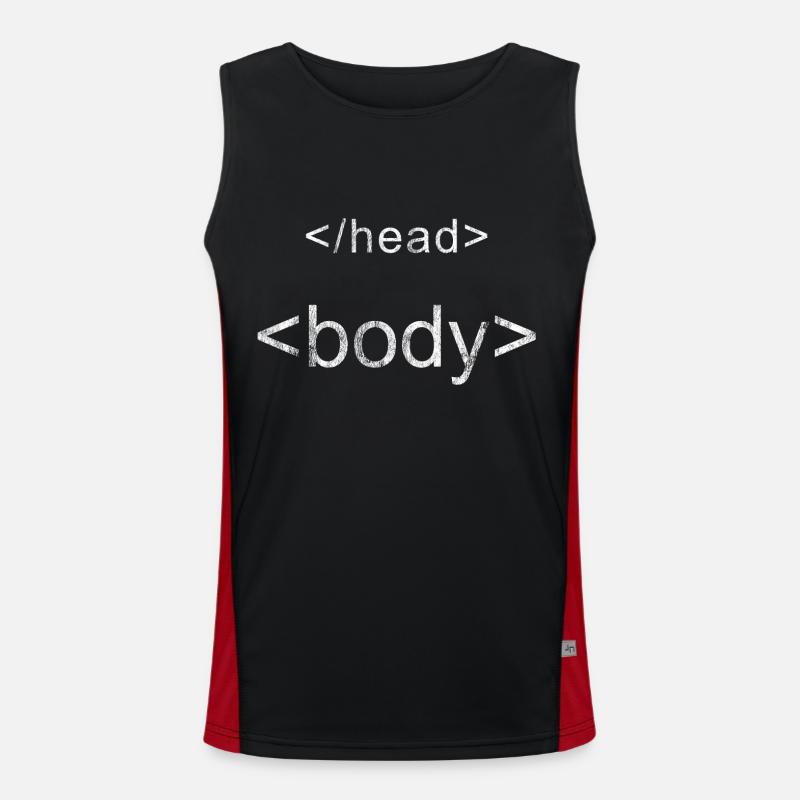 Programmer Shirt Programming - Men's Functional Contrast Tank Top  - black/red