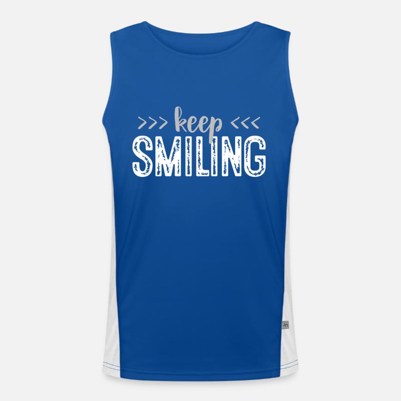 Keep smiling - Lächle weiter Funktionelles Kontrast-Tank Top für Männer 