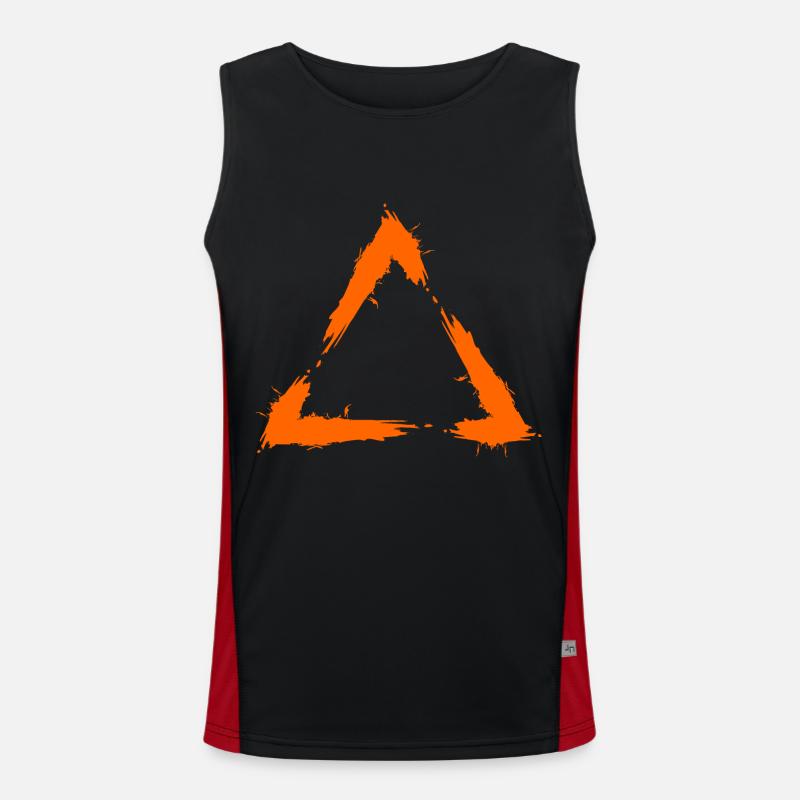 Triangle geometry icon - Men's Functional Contrast Tank Top  - black/red