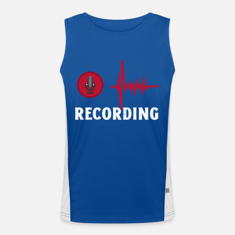 Recording. Cool Microphone Recording Studio Men's Functional Contrast Tank Top 