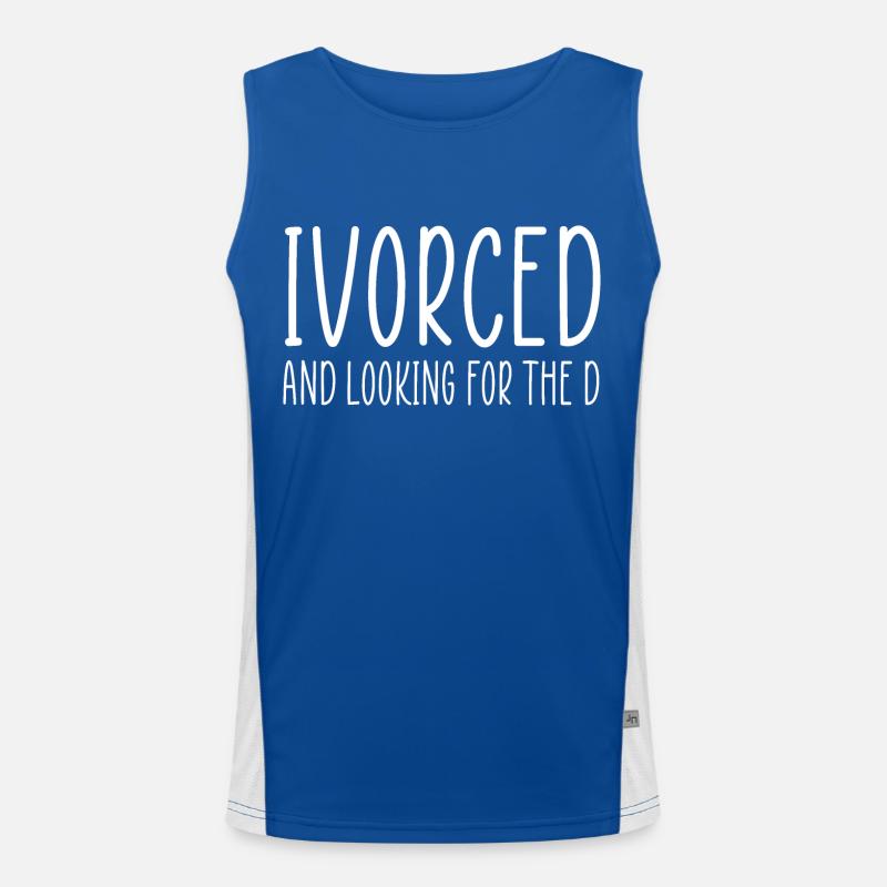 divorced funny quote Men's Functional Contrast Tank Top 