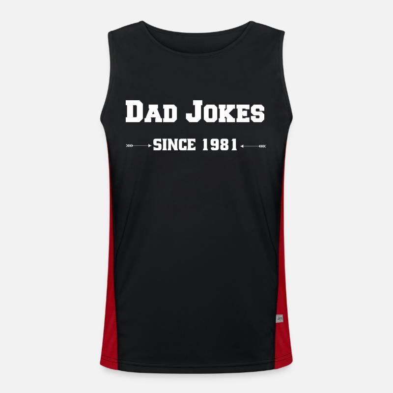 Papa Blagues depuis 1981 Débardeur respirant contrasté Homme 