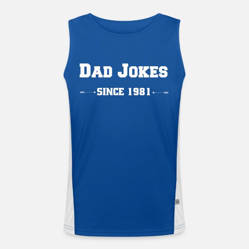 Papa Blagues depuis 1981 Débardeur respirant contrasté Homme 