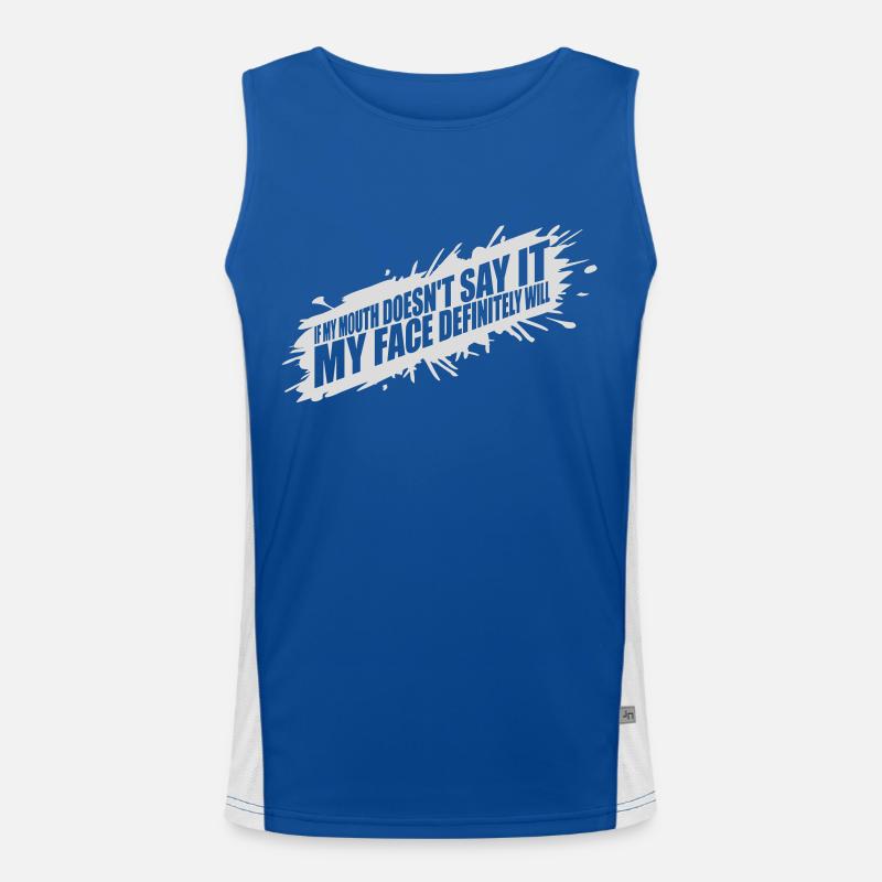 my face definitely will Funktionelles Kontrast-Tank Top für Männer 