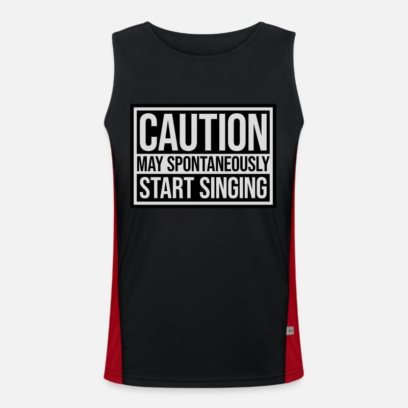 may spontaneously start singing - Men's Functional Contrast Tank Top  - black/red