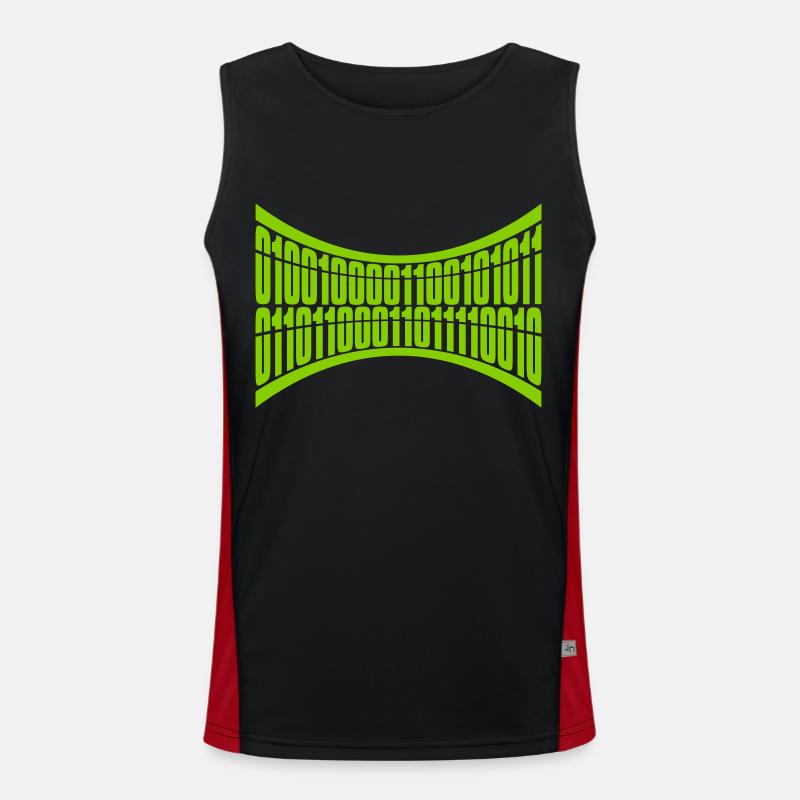 Binary Code Program Language - Men's Functional Contrast Tank Top  - black/red