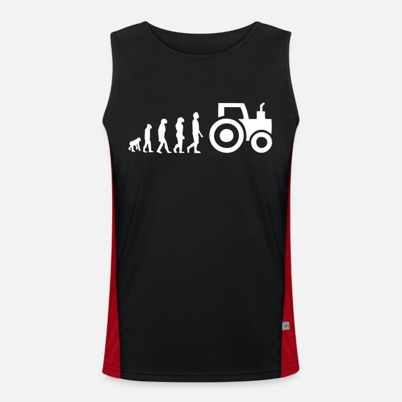 evolution tractor - Men's Functional Contrast Tank Top - black/red