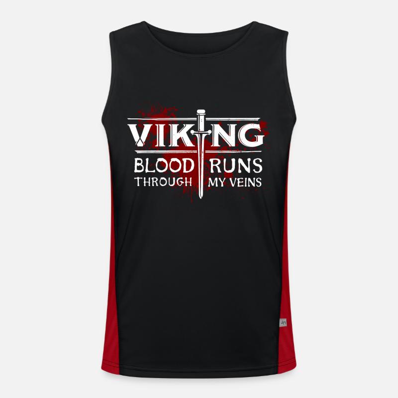 Wikingerblut - Echtes Nordmann Shirt Funktionelles Kontrast-Tank Top für Männer 