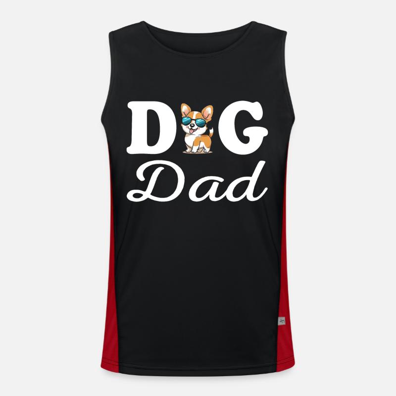 Dog Dad Funktionelles Kontrast-Tank Top für Männer 