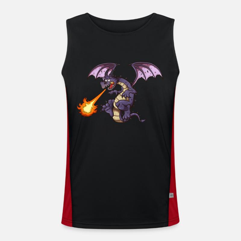 Wütender Drache Funktionelles Kontrast-Tank Top für Männer 