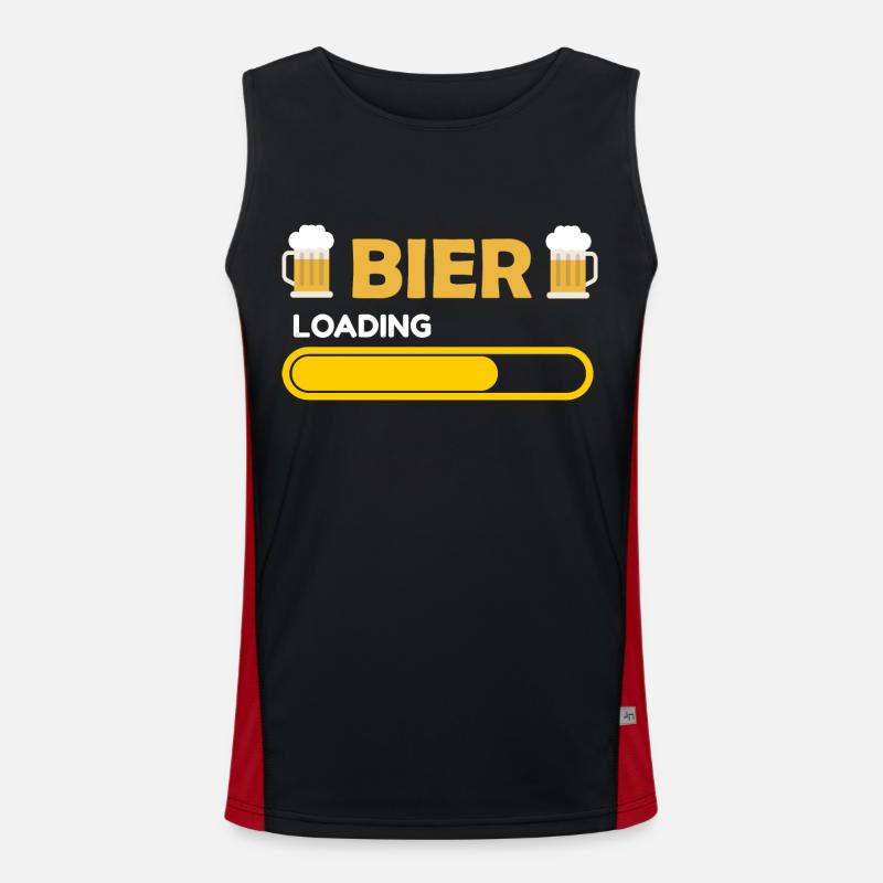 Beer is Loading lustige Bier Sprüche Funktionelles Kontrast-Tank Top für Männer 