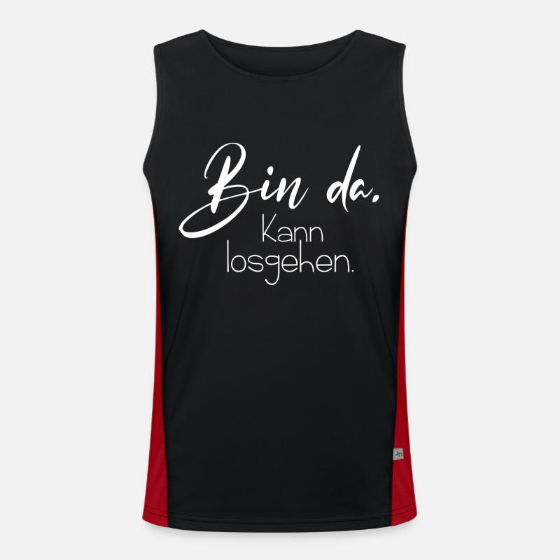 Bin da kann losgehen Funktionelles Kontrast-Tank Top für Männer 