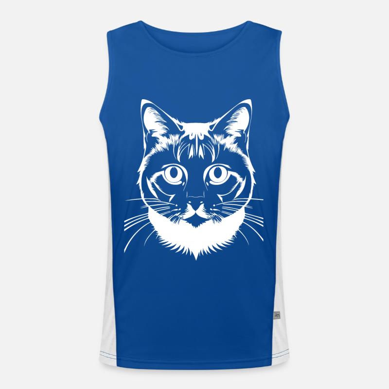 Drôle de chat Silhouette Cheeky Fun Cats Débardeur respirant contrasté Homme 