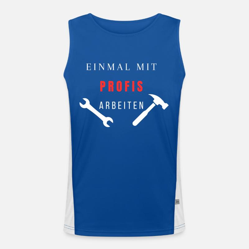 Einmal mit Profis arbeiten Hell Funktionelles Kontrast-Tank Top für Männer 