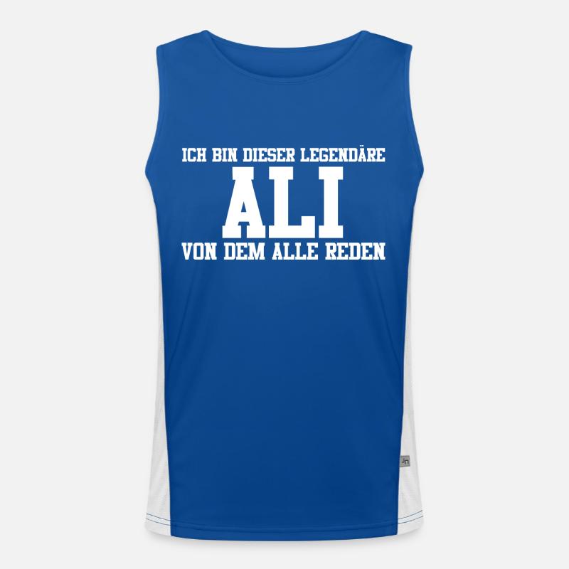Ali Name Design Funktionelles Kontrast-Tank Top für Männer 