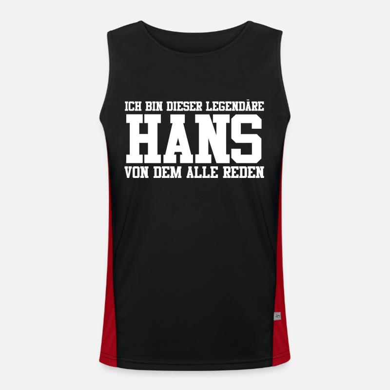 Hans Name Design Funktionelles Kontrast-Tank Top für Männer 
