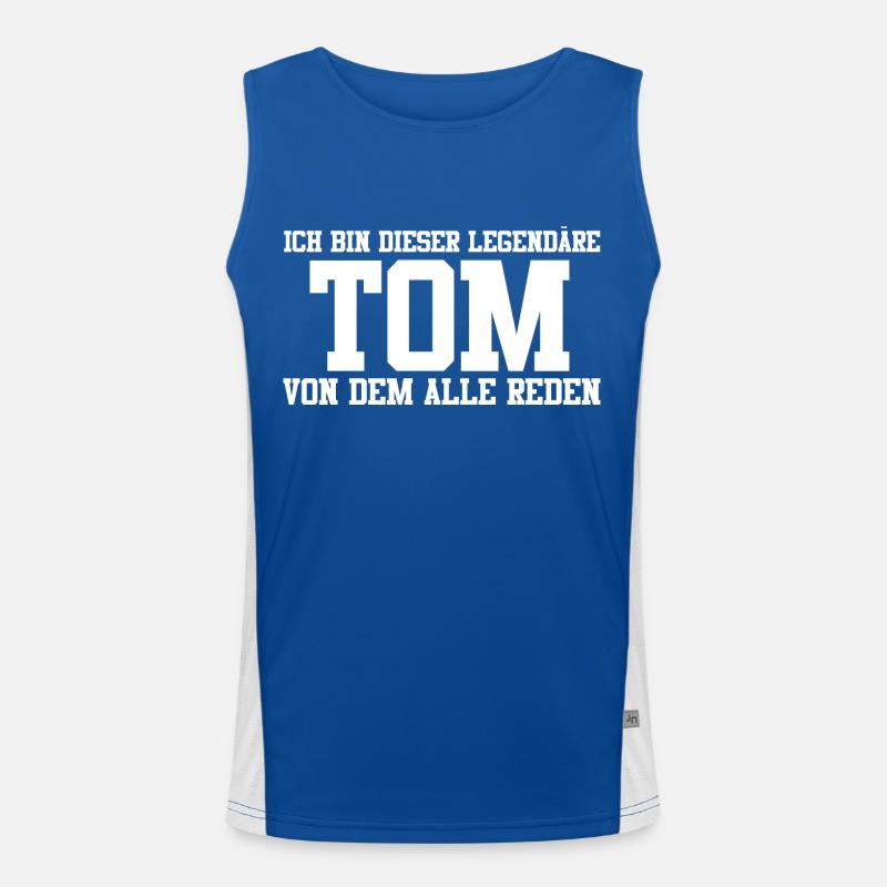 Tom Name Design Funktionelles Kontrast-Tank Top für Männer 