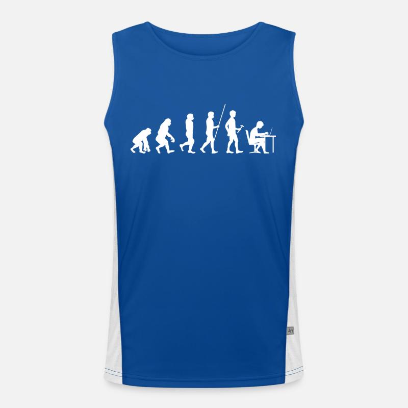 Evolution Work Man Funny Worker Humor Men's Functional Contrast Tank Top 