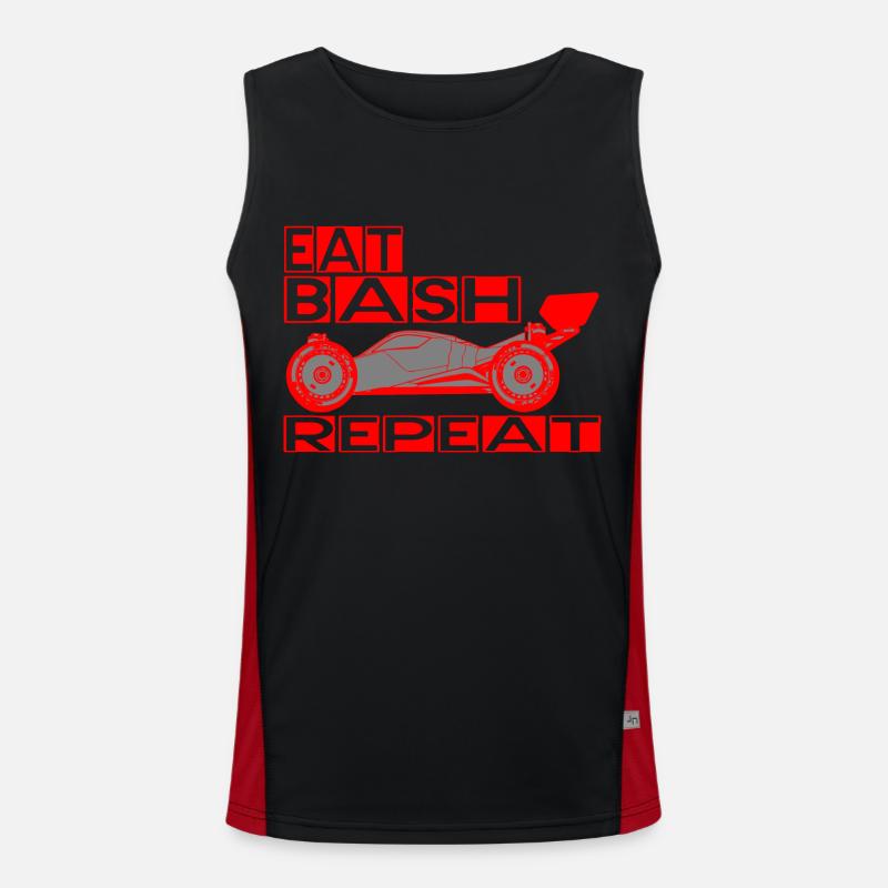 eat sleep bash repeat Funktionelles Kontrast-Tank Top für Männer 
