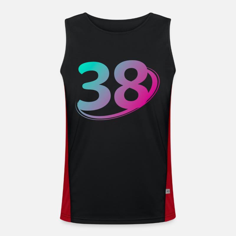 Numéro 38 multicolore Débardeur respirant contrasté Homme 