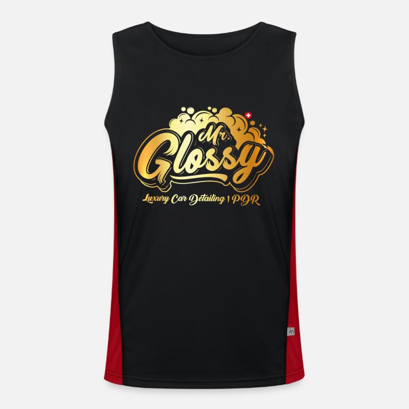 Mr. Glossy - Men's Functional Contrast Tank Top  - black/red