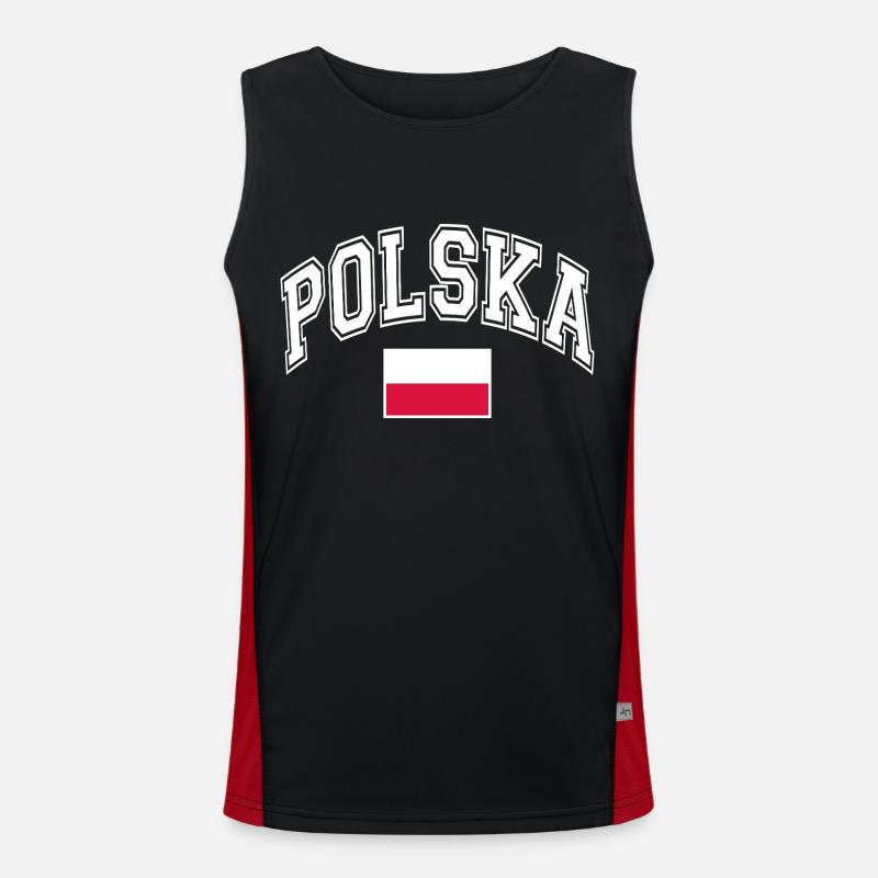 Drapeau de la Pologne Débardeur respirant contrasté Homme 
