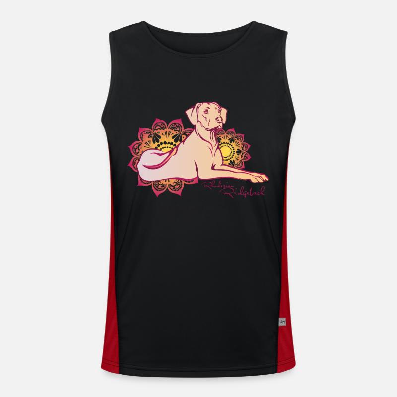 Rhodesian Ridgeback Oriental Funktionelles Kontrast-Tank Top für Männer 