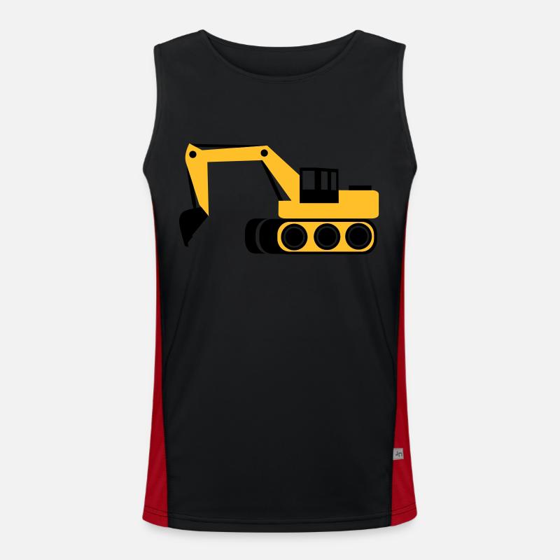 Digger - Men's Functional Contrast Tank Top  - black/red