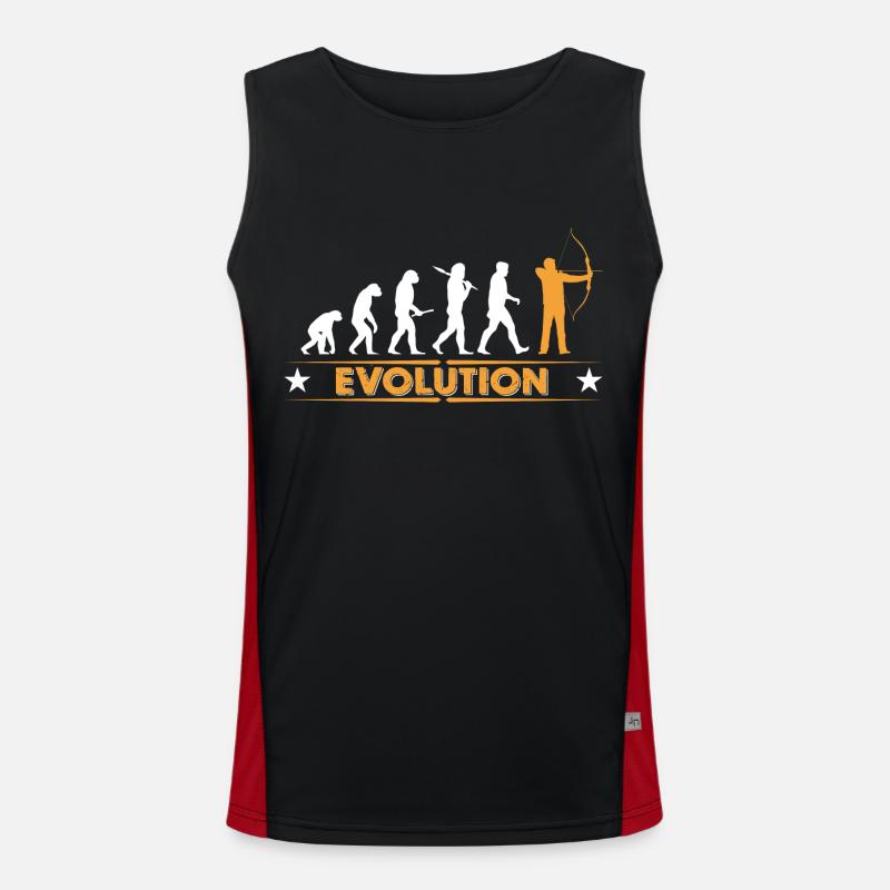 Archery evolution - orange/white - Men's Functional Contrast Tank Top  - black/red