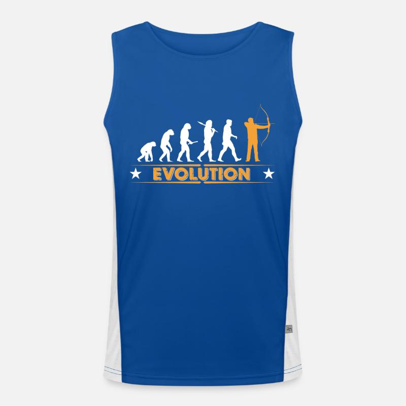 Bogenschiessen Evolution - orange/weiss Funktionelles Kontrast-Tank Top für Männer 