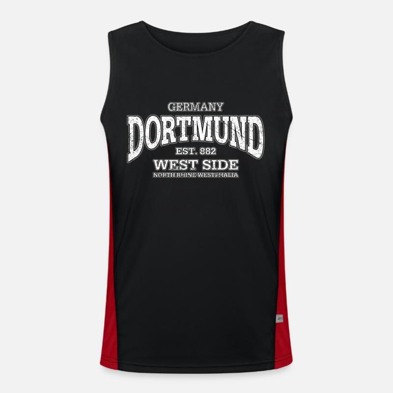 Dortmund (white oldstyle) Funktionelles Kontrast-Tank Top für Männer 