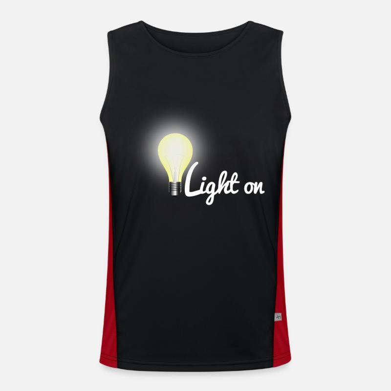 Light on light bulb - Men's Functional Contrast Tank Top  - black/red