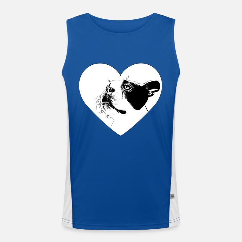 Hund Bulldogge Boston Terrier Funktionelles Kontrast-Tank Top für Männer 