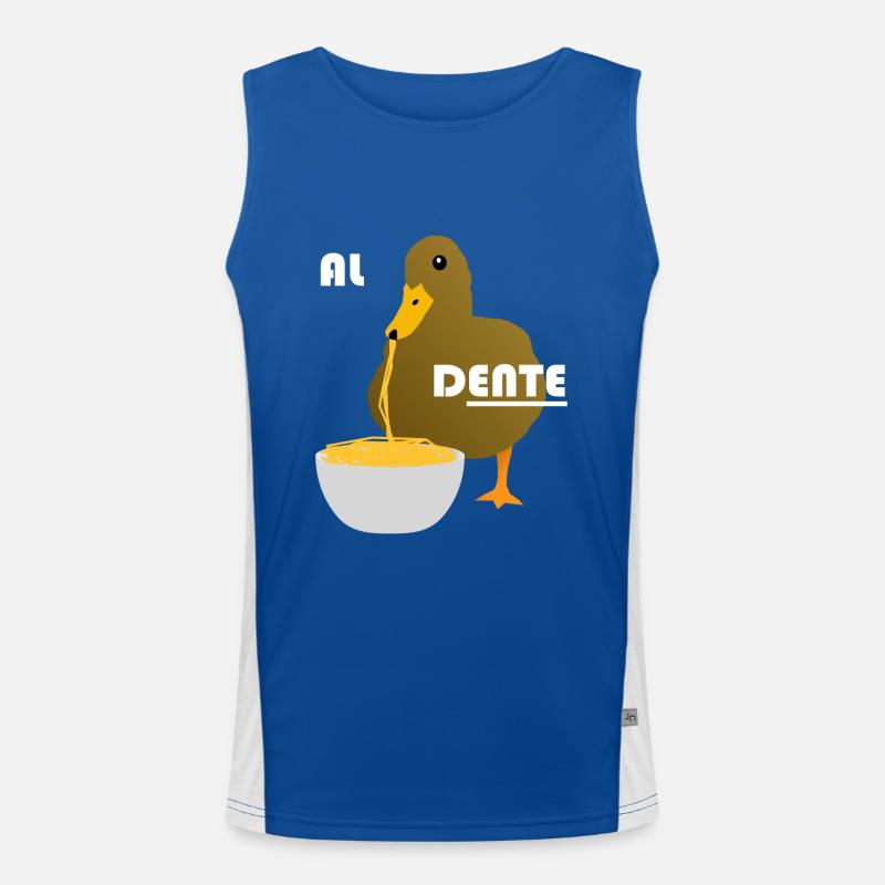Duck funny pasta spaghetti Men's Functional Contrast Tank Top 