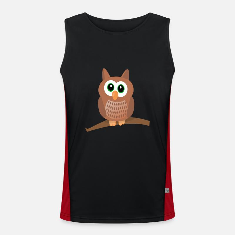 Eule Uhu süß Funktionelles Kontrast-Tank Top für Männer 