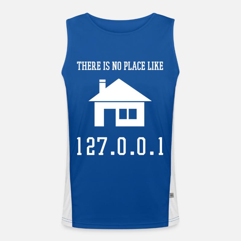 Programmation Il n’y a pas d’endroit comme 127.0.0.1 Débardeur respirant contrasté Homme 