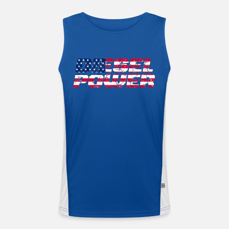 USA Power Design for Diesel Drivers Men's Functional Contrast Tank Top 