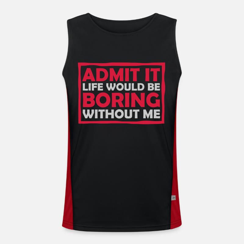 boring life without me Men's Functional Contrast Tank Top 