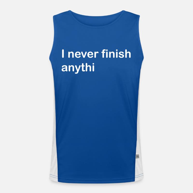 I never finish anythi... (I never finish anything) Men's Functional Contrast Tank Top 
