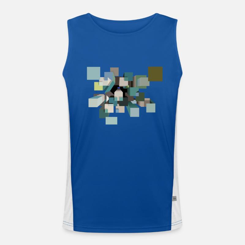 Psychedelic cubes Men's Functional Contrast Tank Top 