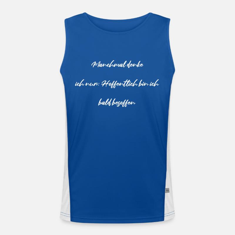 witzig alkoholexzesse spaß abfahrt bierbauch Funktionelles Kontrast-Tank Top für Männer 