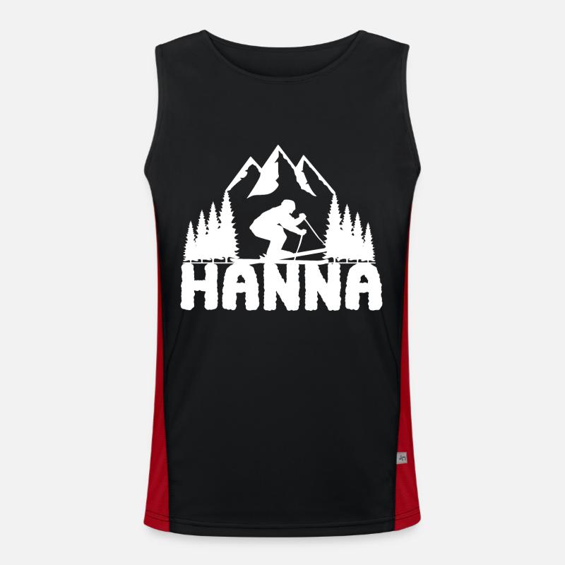 Skier First name Hanna Name Skier Men's Functional Contrast Tank Top 
