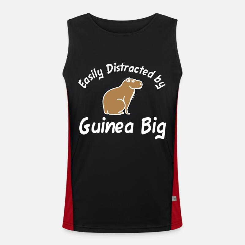Easily distracted by Guinea Big Capybara Funktionelles Kontrast-Tank Top für Männer 