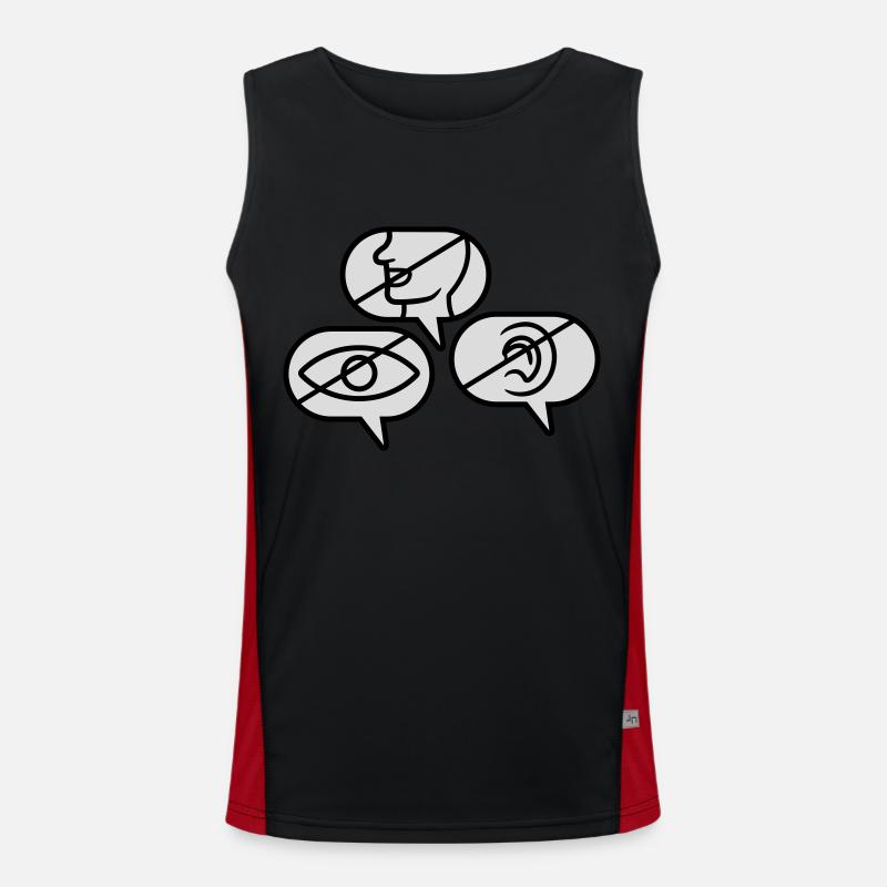 Don't see Speak Hear Men's Functional Contrast Tank Top 