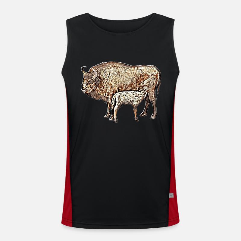 Bison avec veau Débardeur respirant contrasté Homme 