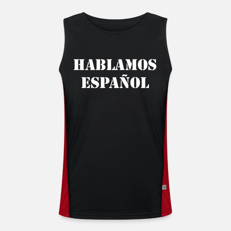 Sprich Spanisch Funktionelles Kontrast-Tank Top für Männer 
