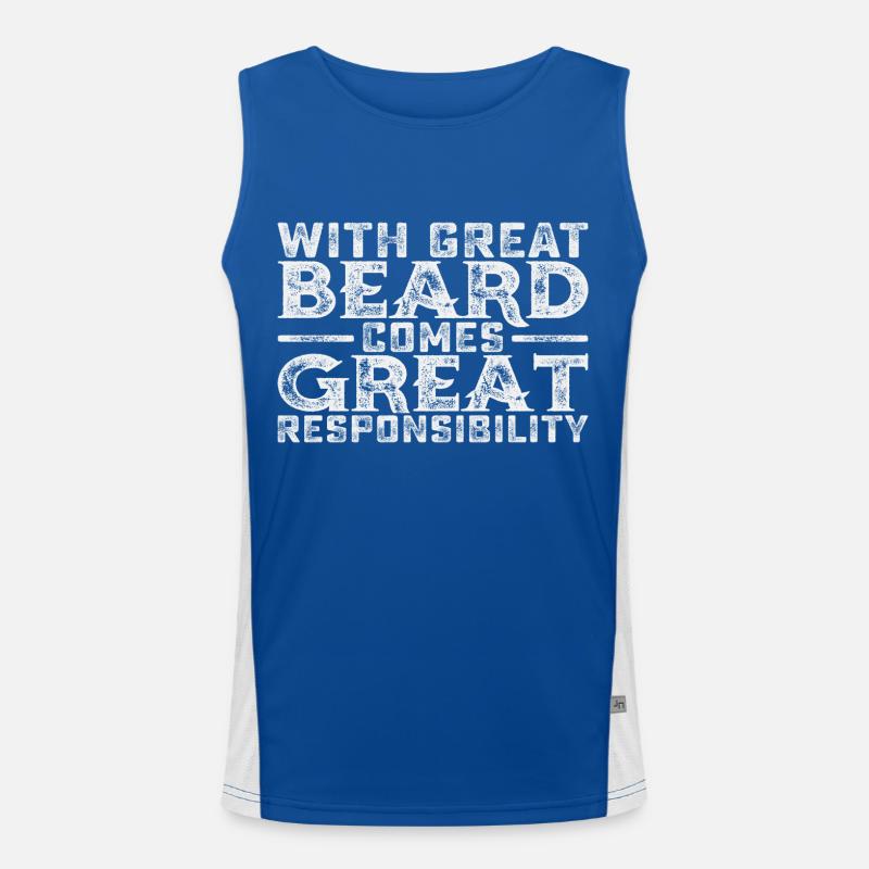 With great Beard comes great Responsibility Men's Functional Contrast Tank Top 