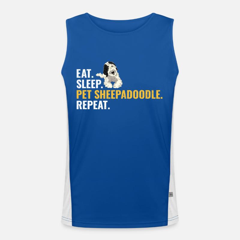 Sheepadoodle Doodle Hund Funktionelles Kontrast-Tank Top für Männer 