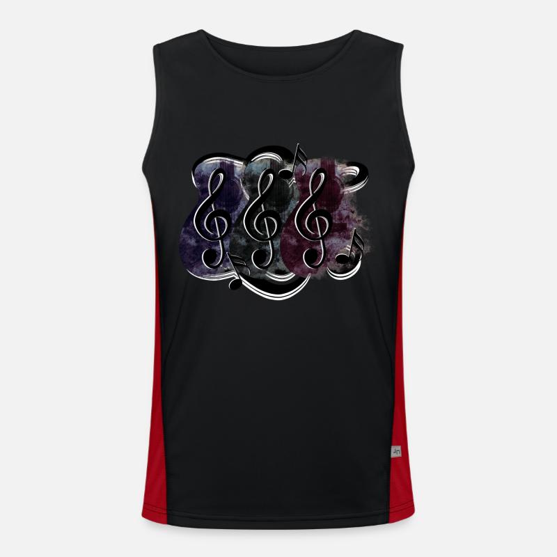 Guitar clef Men's Functional Contrast Tank Top 